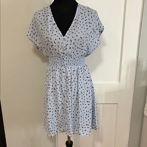 Sienna Sky Light Blue Floral Mini Dress